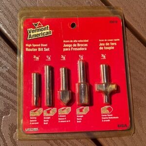 Vermont American 23010 High Speed Steel Router Bit Set 5 Piece‎ Vintage USA Made